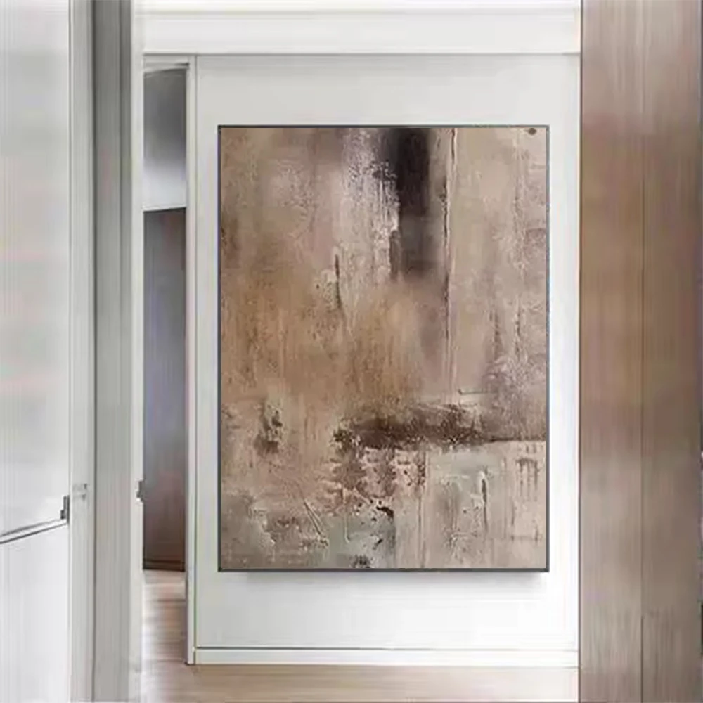 

Old Design Abstract Oil Painting Pure Handmade Gold Silver Blue Canvas Picture Line Texture Wall Art Pendant For Home Decor Gift