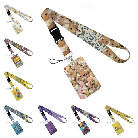 new style Neck Strach for Key lanyard Card Potdemiel Pikachu ID Badge Holder Key Chain Holder Key Rings Fashion Gifts