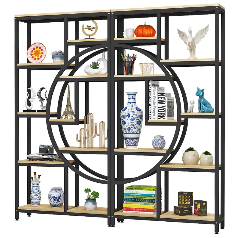 

Office entrance display wrought iron shelves, living room floor simple Chinese decorative bookshelf, sub-combination baffle rack