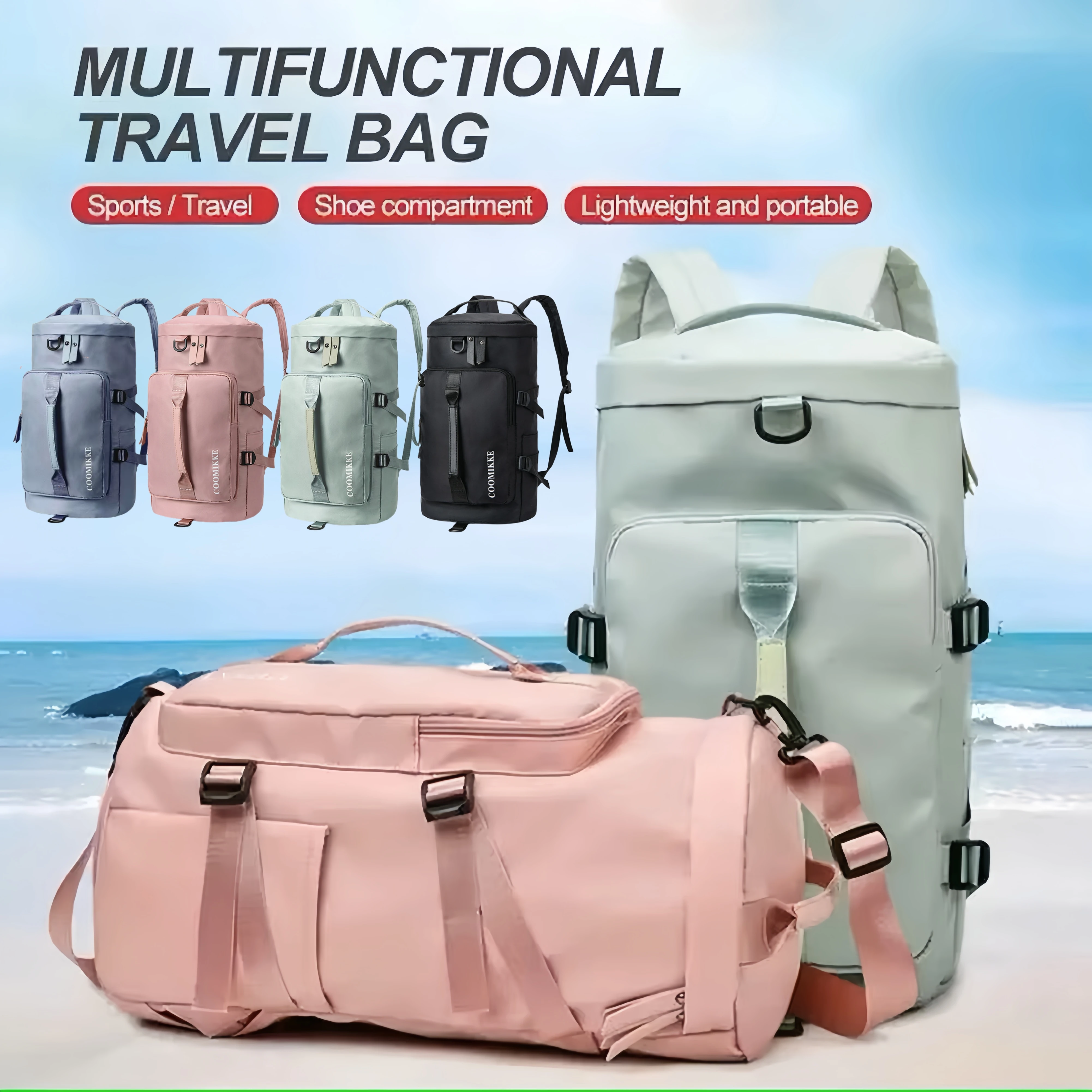 Large Capacity Storage Bag Outdoor Waterproof Sport Travel Back Pack Fitness Backpack For Training Men Women Dry Wet Separation