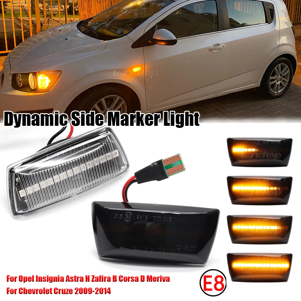 2x Smoked Lens Full LED Front Side Marker Lights Turn Signal Lamp For Opel Insignia Astra H Zafira B Corsa D For Chevrolet Cruze