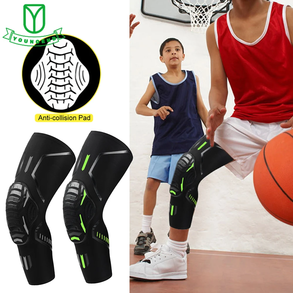 1Pc 5-15 Years Kids Youth Sports Knee Pad Compression Leg Sleeve for Basketball, Baseball, Football,Volleyball,Wrestling,Cycling