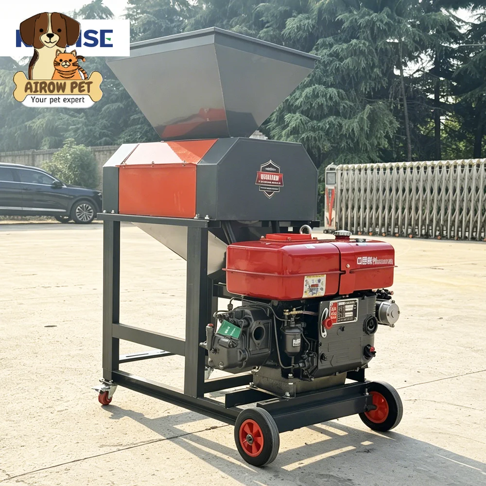 AIROW Diesel Engine Bean Splitter Feed Processing Machine Kernel Breaker for Soybean Peanut Corn Grain Cracking
