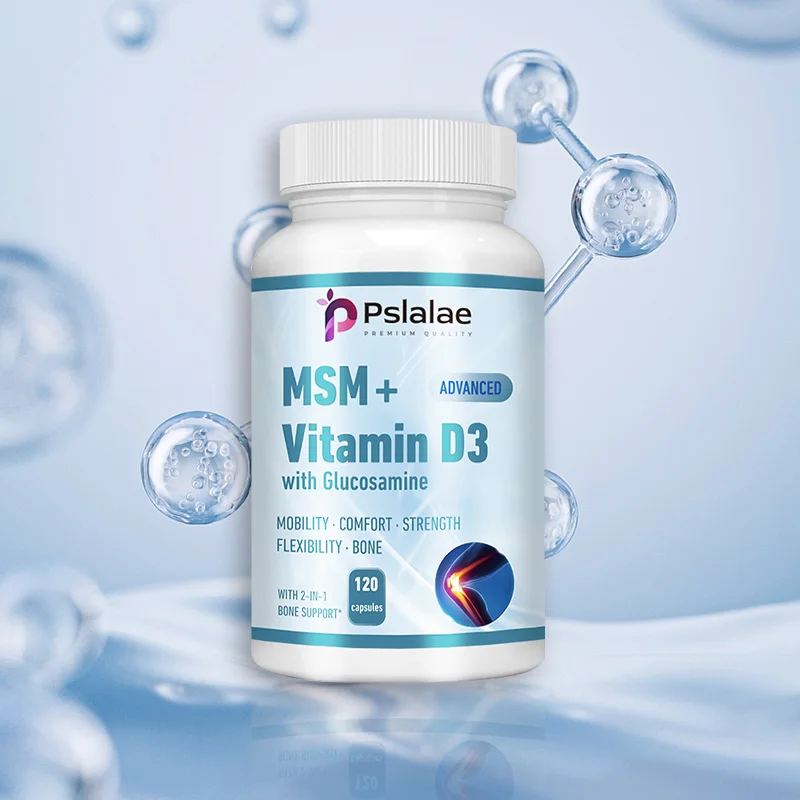 

MSM + Vitamin D3 with Glucosamine - Supports Bone & Joint Health, Improves Mobility, Comfort, Flexibility, and Increases Energy