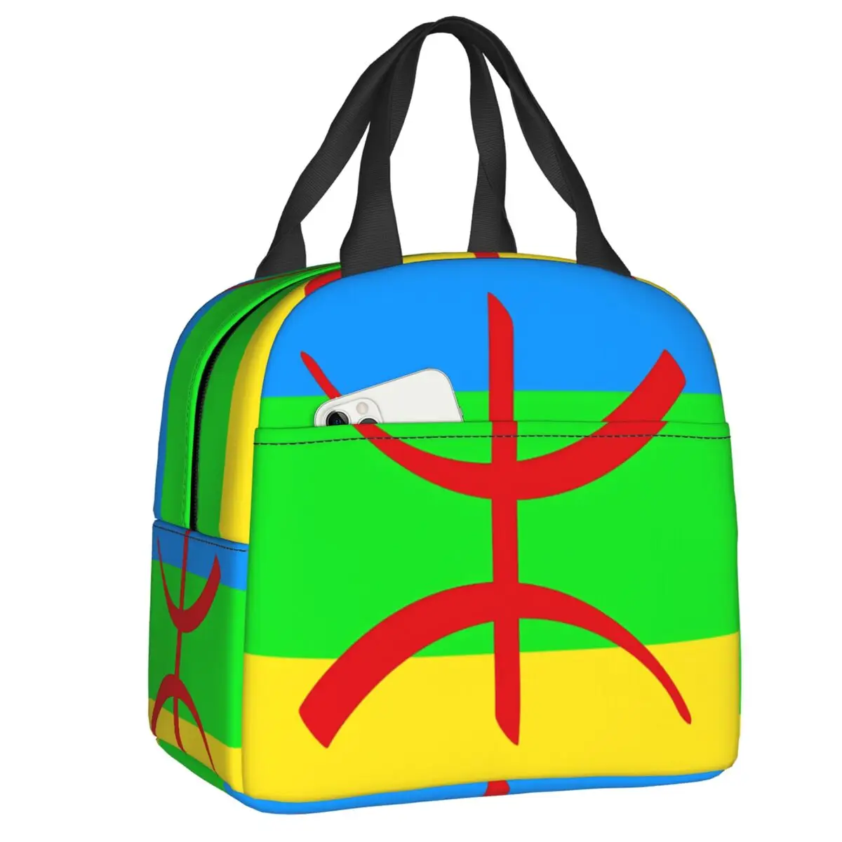 

Custom Amazigh Flag Insulated Lunch Bags for Women Berber Amazir Imazighen Resuable Thermal Cooler Bento Box School