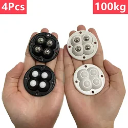 Self Adhesive Type Mute Ball Universal Wheel 4 Beads Furniture Casters Wheels Stainless Steel Wheel 360° Rotation