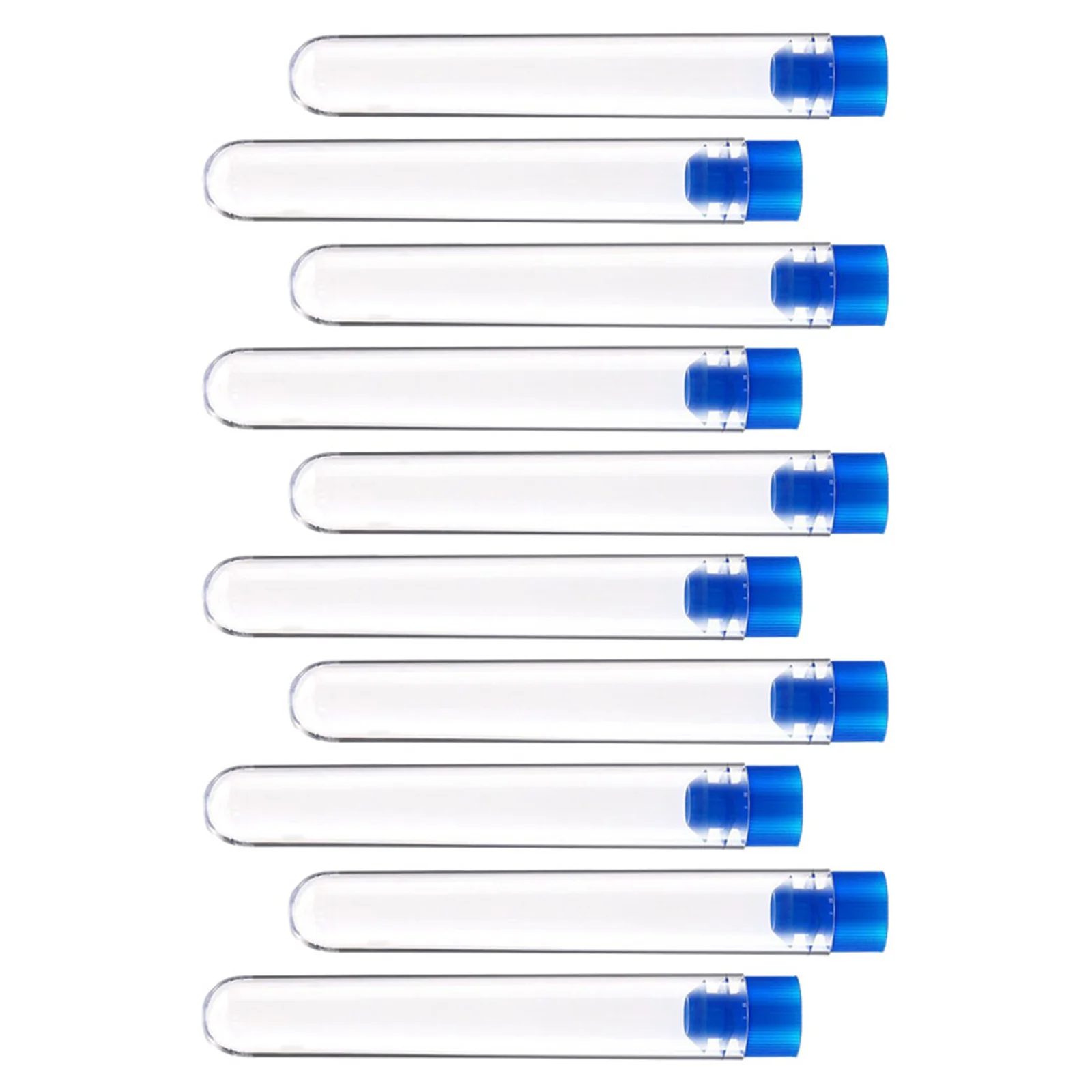 50Pcs Disposable Test Tubes Plastic Tubes with Caps for Lab Storage Chemistry Experiment Science Experiment Equipment