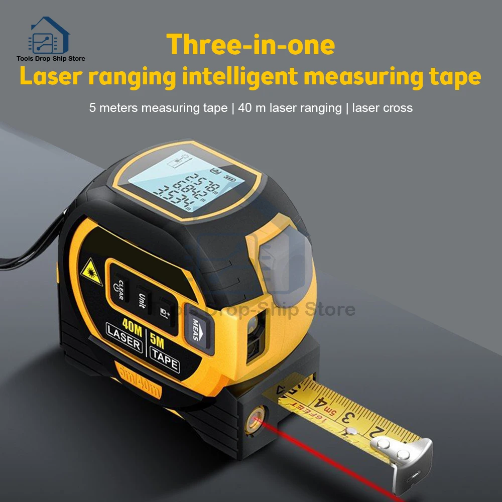 Telêmetro a Laser Digital Medidor de Distância Medição a Laser Fita Métrica Área de Escala 3in 40m 60m