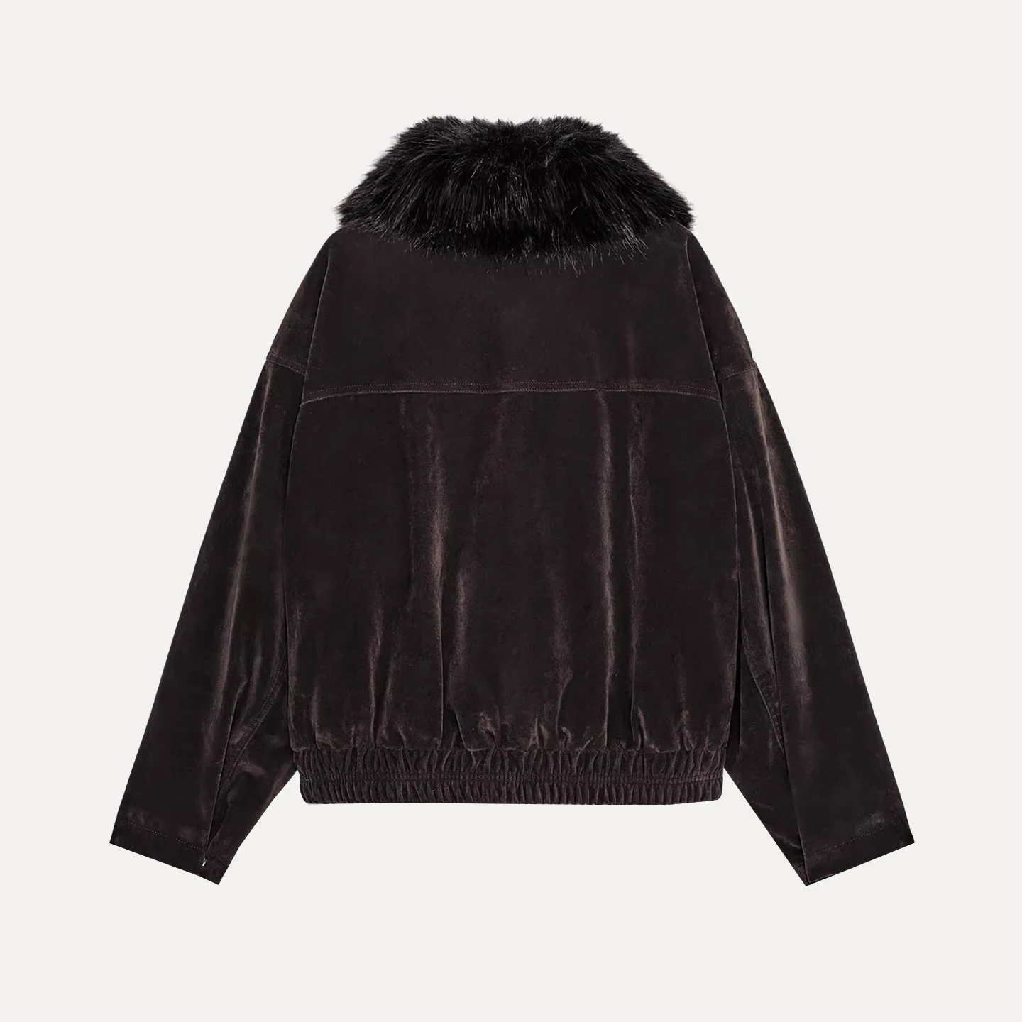 ファッショナブルなゆったりとした女性用ジャケット、2025年冬、シンプルで個性的なファー襟付きジッパーロングコート、エレガントな女性用スリーブコート