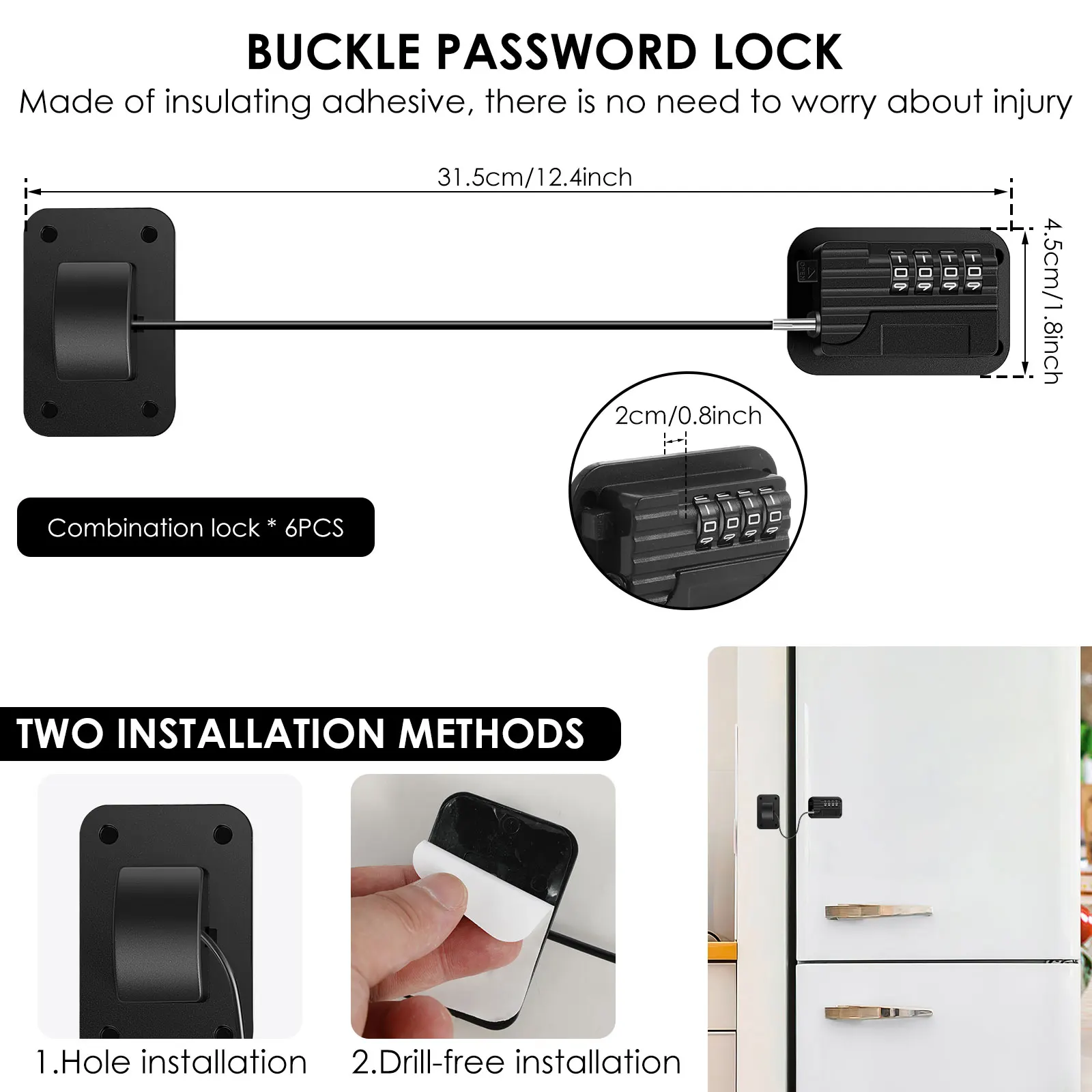 New Digital Password Limit Positioning Combination Lock Freezer Door Lock With Password Proof For Kitchen Cabinets And Drawers