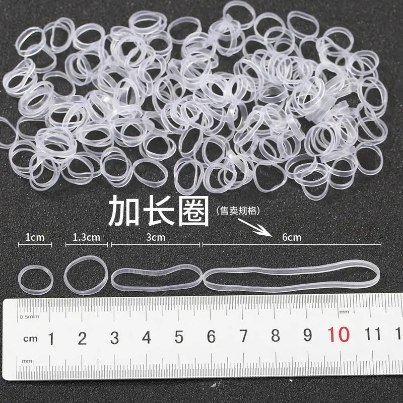 Large medium small Transparent white rubber band disposable hair ring bundle product environmentally friendly durable leather