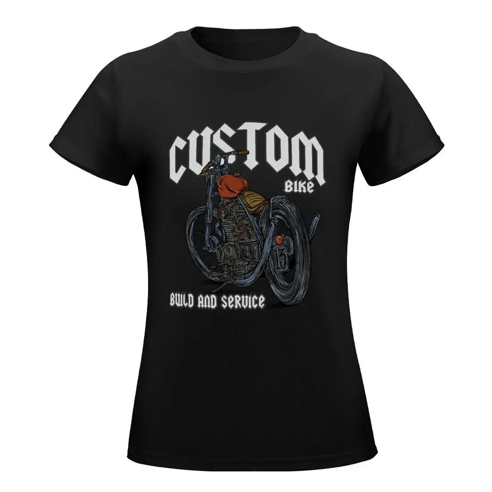 Custom Bike Chopper Motorcycle, Chopper, Biker T-Shirt aesthetic clothes summer top womans clothing