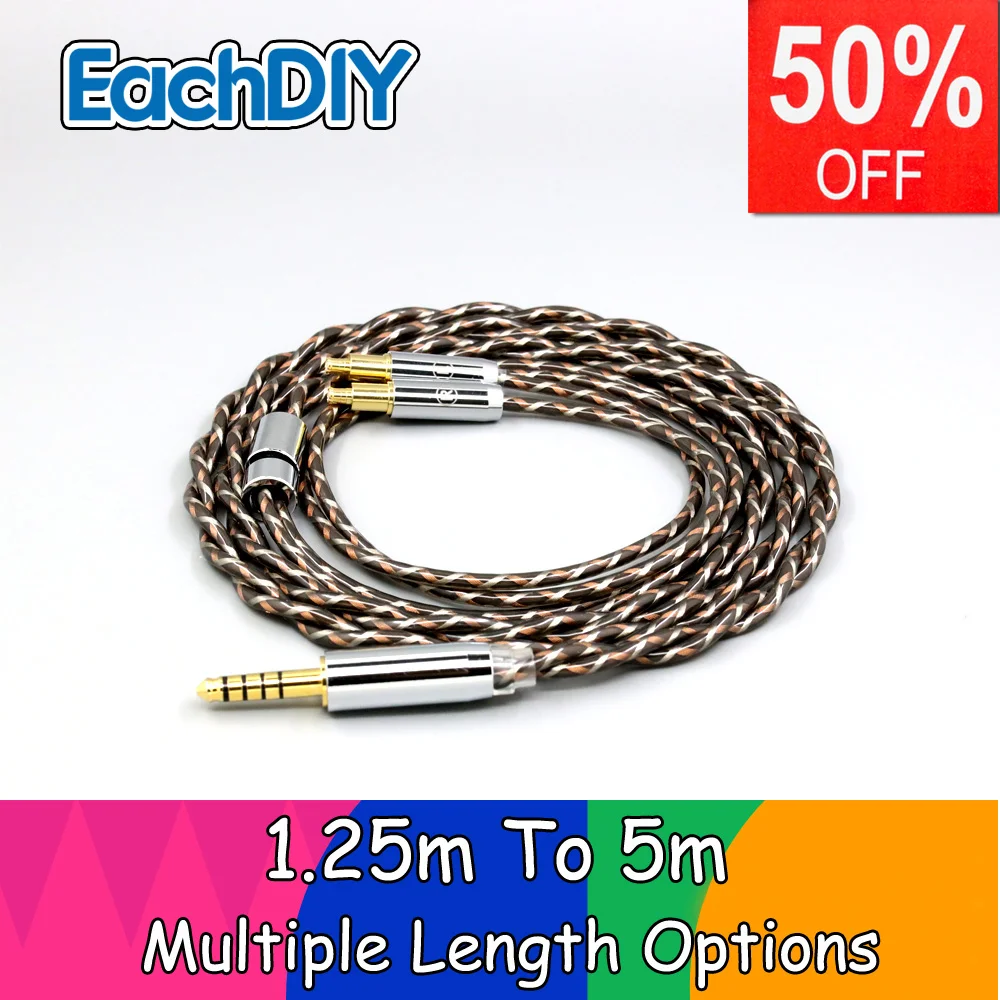 

TypeX 25AWG Litz Shielding 7n OCC Earphone Cable For ATH-ADX5000 ATH-MSR7b Audio Technica 770H 990H A2DC Headphone LN008898