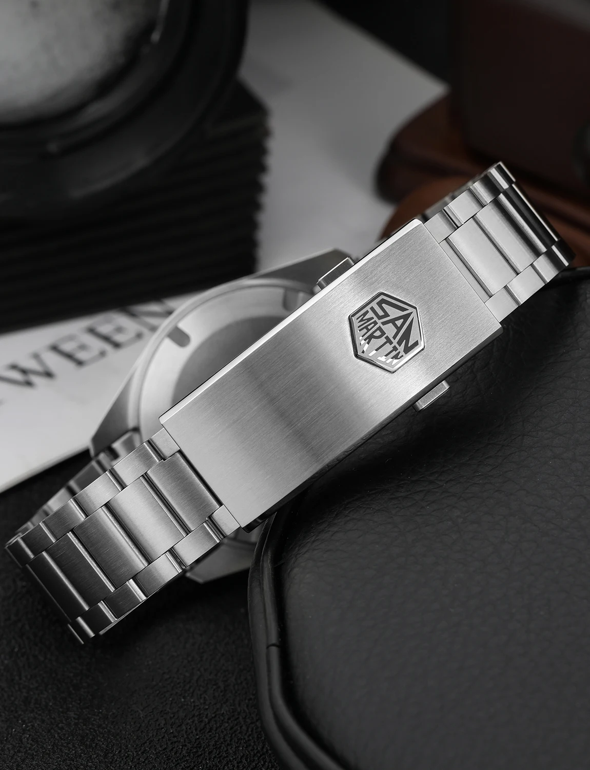 سان مارتن SN0113W V2 NH35 ساعة أوتوماتيكية للرجال هدية AR الياقوت مرآة مضيئة مقاوم للماء 38 مللي متر ساعات ميكانيكية فاخرة تاريخ #6