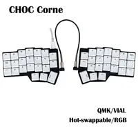 CHOC Corne Teclado mecánico dividido de perfil bajo con cable Hot-swap Kaih Chocalate V1/V2 interruptor con cable RGB VIAL programable