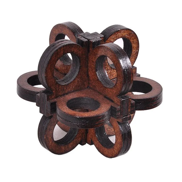 Drewniany Kong Ming Lock Lu Ban Lock Łamigłówka Edukacyjna Zabawka Montessori 3D Puzzle Gra Odblokowywania Zabawki dla Dzieci i Dorosłych