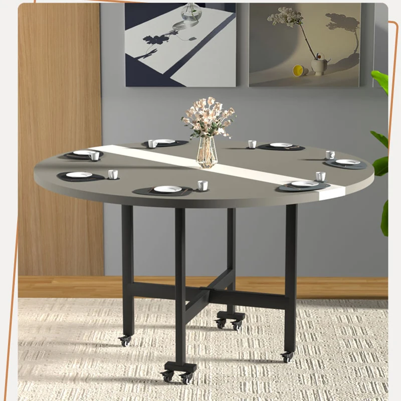 Legs Metal Folding Dining Table Mat Round Wheel Japandi Extendable Hotel Lobby Bistrot Dining Table Wood Computer Mesa Desk