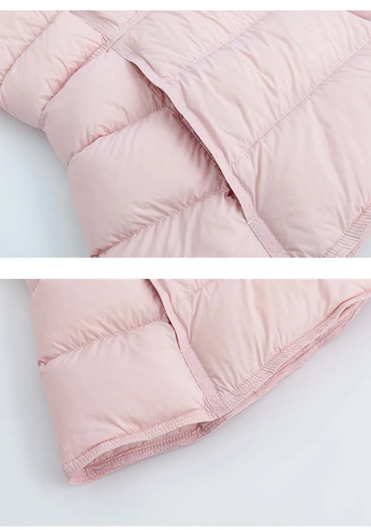 Women's Short Lightweight Hooded Down Jacket 2026 Autumn Winter High qulaity Waist-Cinched puffer coat Warm Solid color DJ729