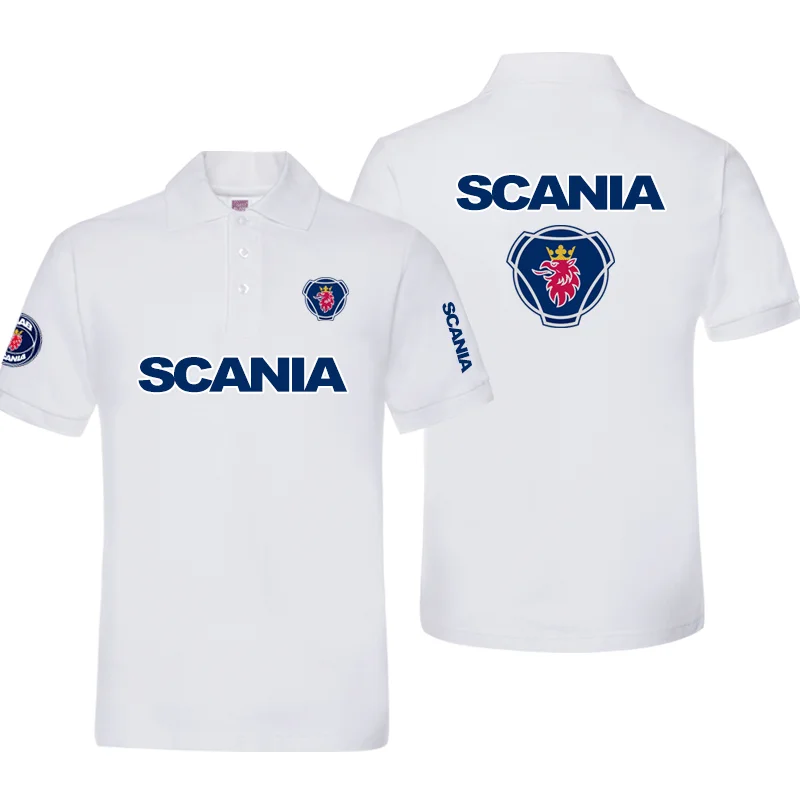 Neue Sommer vielseitige LKW schwere LKW Scanias kurz ärmel ige T-Shirt Polos hirt für Männer und Frauen mit Revers halben Ärmeln