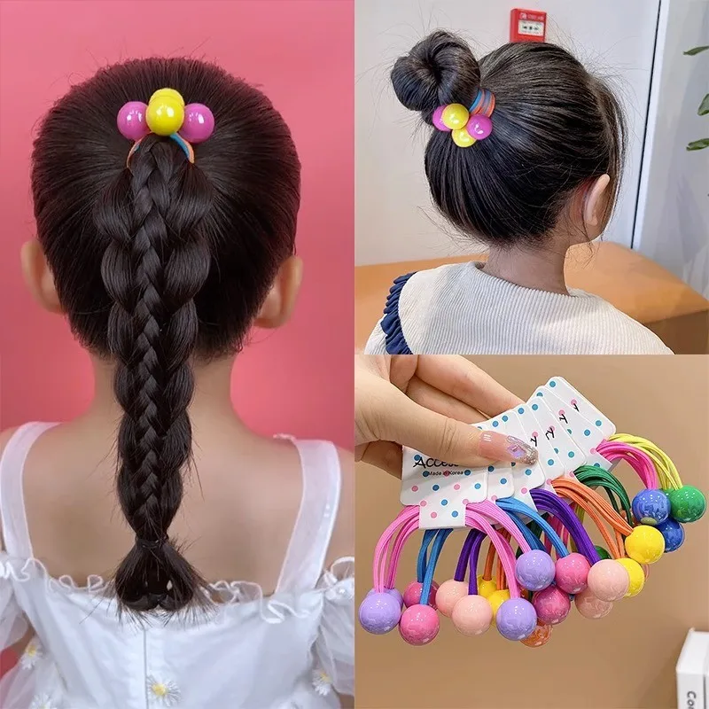 1pc/7pcs New Girls Elastic Hair Rubber Bands Kids Headbands Women Hair Tie Hair Gum Ponytail Hair Holders Hair Accessories