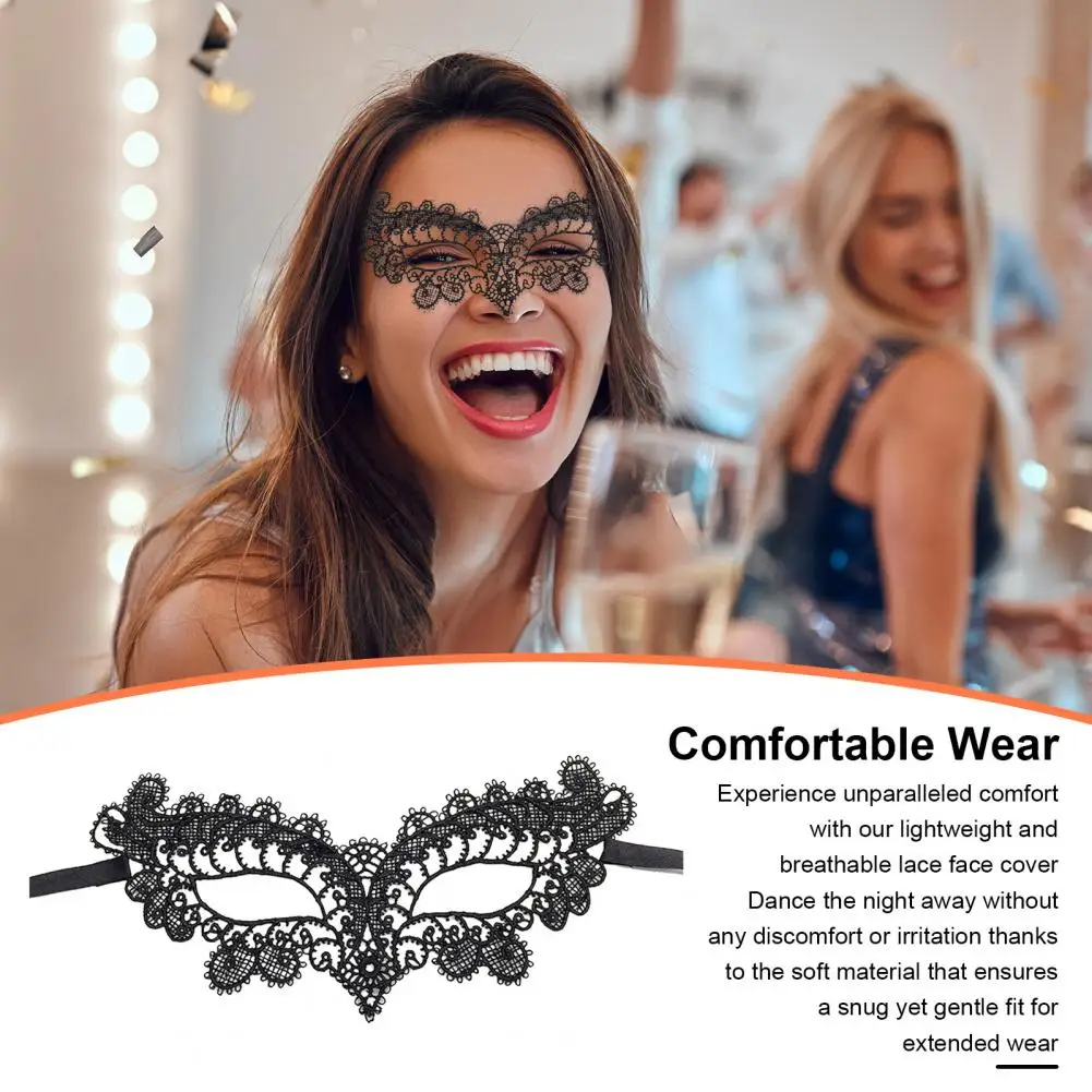 Eye Masque Elegant Lace Hollow Flower Queen Spider Style Eyes Masque for Party Date Valentine Dance Mysterious Comfortable Skin