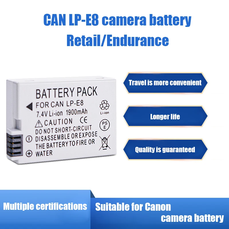 LP-E8 battery for Canon camera EOS 550D 600D 650D 700D X4 X5 X6i X7i