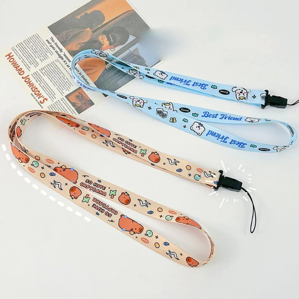 New Capybara Phone Case Strap Polyester Material 45cm USB Drive Rope Cartoon Lovely Keychain Hanging Rope