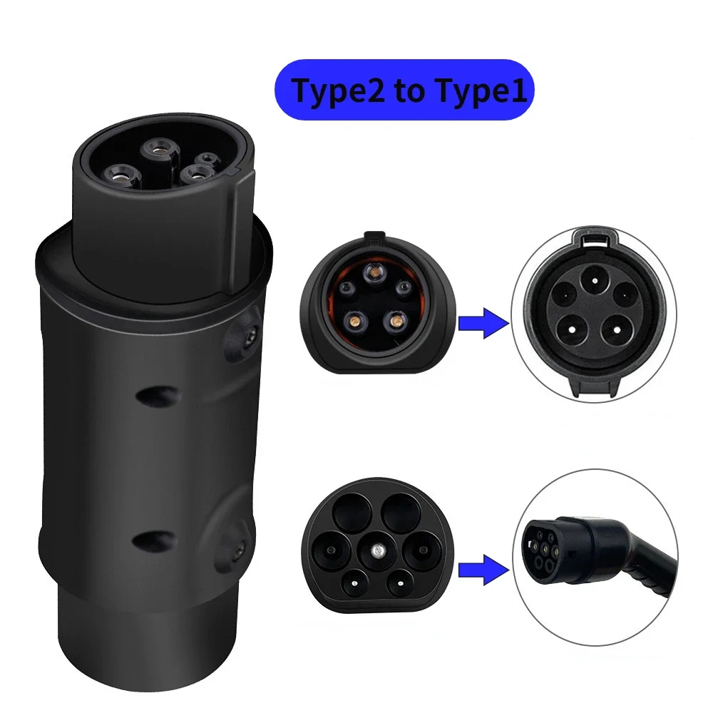 EVSE Adaptor Type 1 to Type 2 EV Adapter Convertor SAE J1772 to Tesla EV Charger Connector for type 2 GBT Electric Car Use