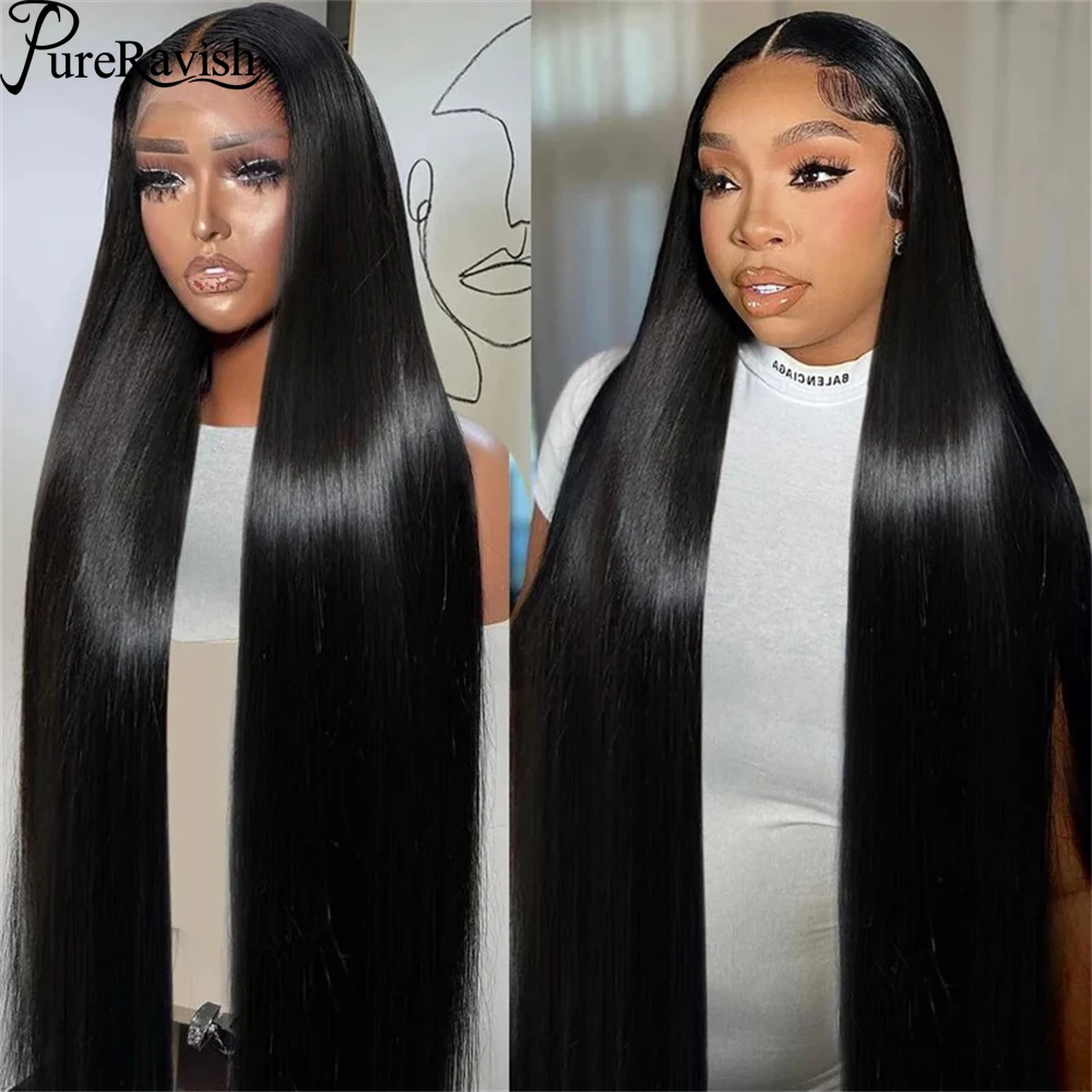 

13x6 HD Straight Lace Front Wigs Human Hair Brazilian Virgin Hair Transparent Pre Plucked 180% Density Lace Front Wig for Women