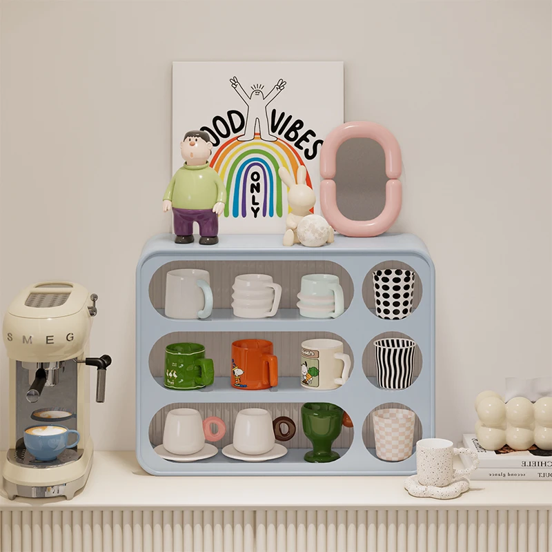 

Dopamine Color Cup Holder Display Stand Desktop Side Cabinet Light Luxury Simple Modern Shelf
