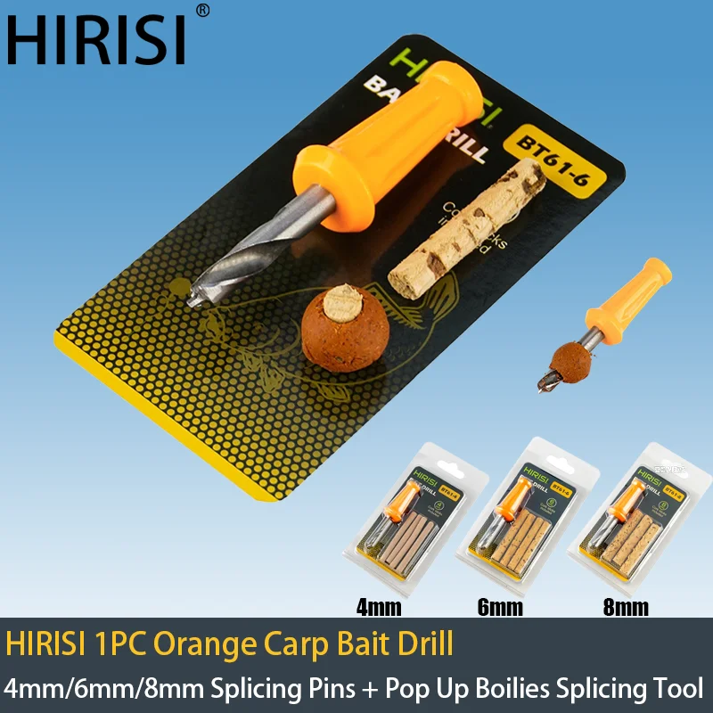 2026 1PCS Carp Bait Drill Boilie Drilling Tool 4mm 6mm 8mm Orange Pop Up Splicing Needle For Carp Fishing