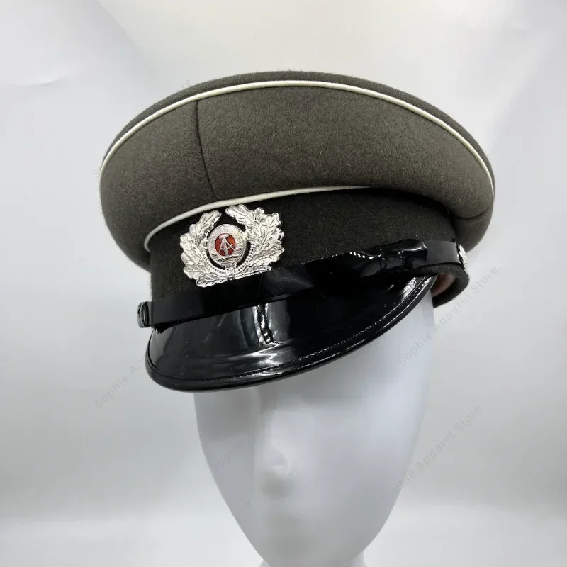 Alemanha Oriental Boné de pico DDR State Cockade com emblema de design de martelo e bússola Stasi Hat