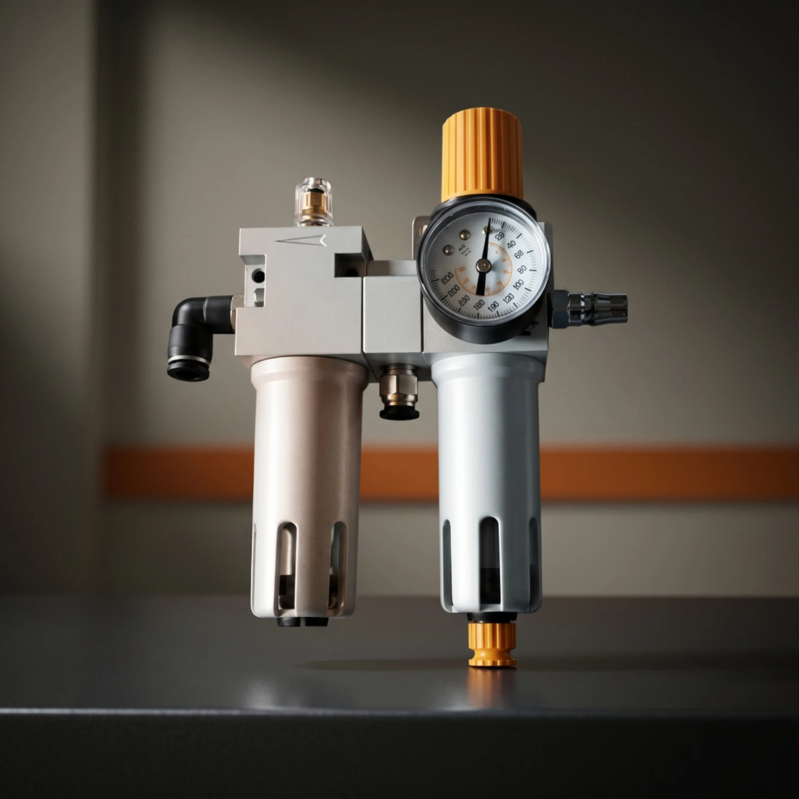 Tire Changer Regulator with Gauge Adjustable Air Source Treatment Unit Pneumatic Filter Regulator Stable Output for Mechanics