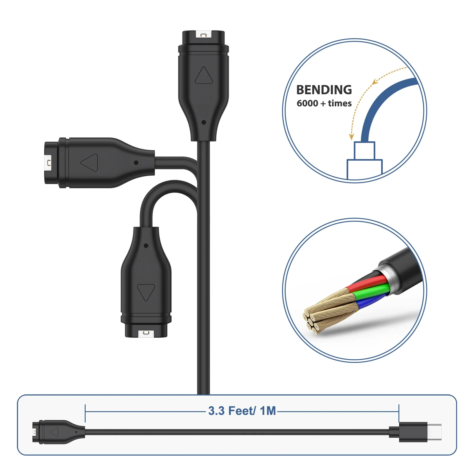 قاعدة شاحن لـ Garmin Fenix 7 7S 7X 6 6S 5X Plus/Venu 2/Vivoactive 3 4 4S/Instinct 2/Forerunner 945 255 955 165 كابل شحن