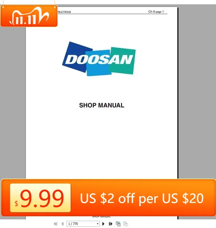 

TruckEPC Doosan Строительство и вилочный погрузчик Все модели Полное руководство по обслуживанию DVD 26 ГБ PDF [2019]