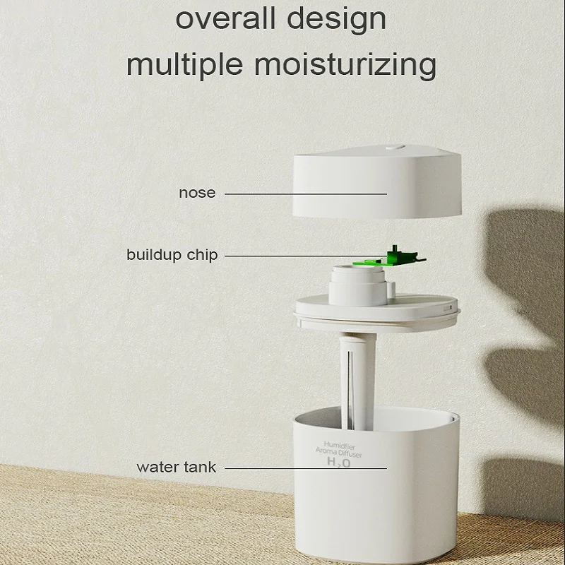 220ML USB Air Humidifier Mini Portable Essential Oil Diffuser Ultrasonic Cool Mist Maker Purifier with Night Light for Office