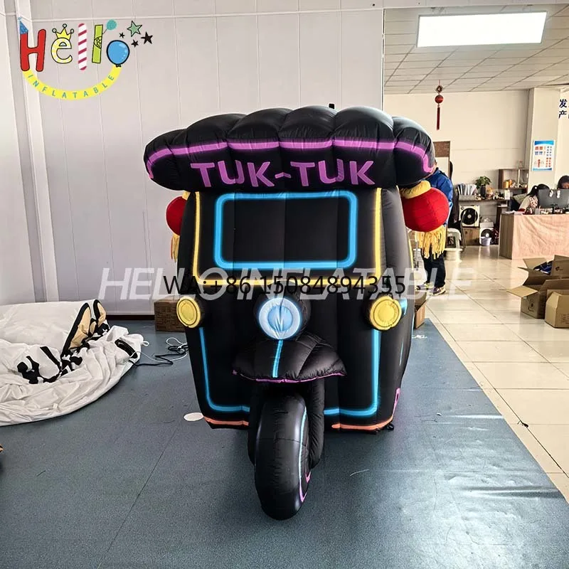 Custom Hello Inflatable Simulation Electric Vehicle Model with Electric Blower for Outdoor Promotion