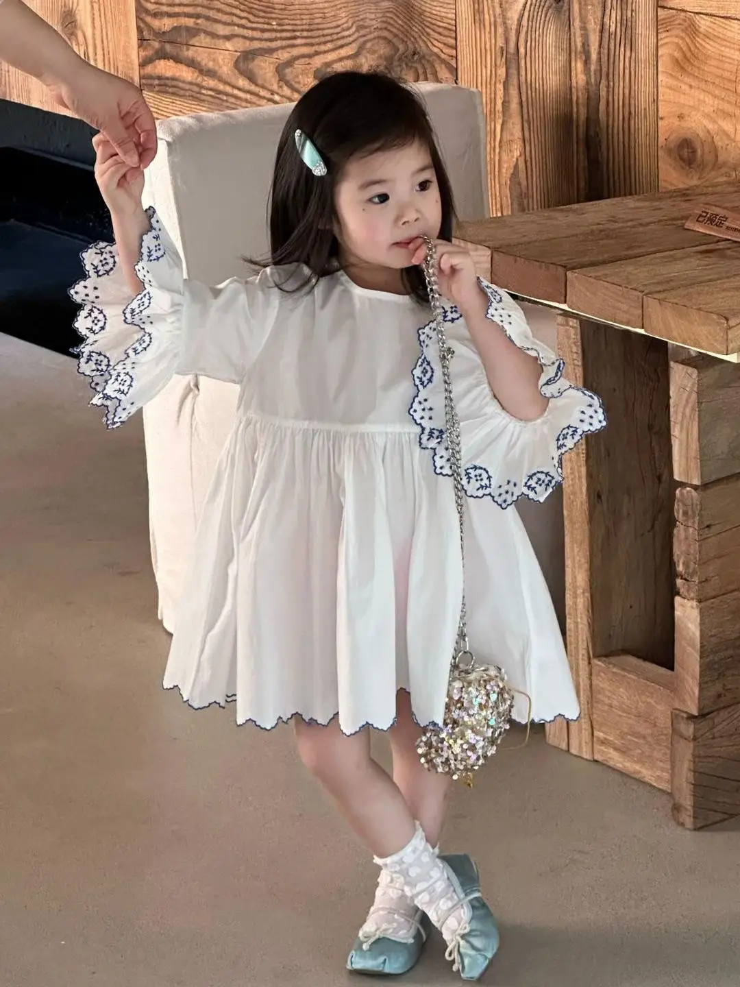 

Spring New Sle Comfortable Casual Embroidered Lace Girls Dr Fre Sle Trendy Mid-length Cotton Skirt for Kids