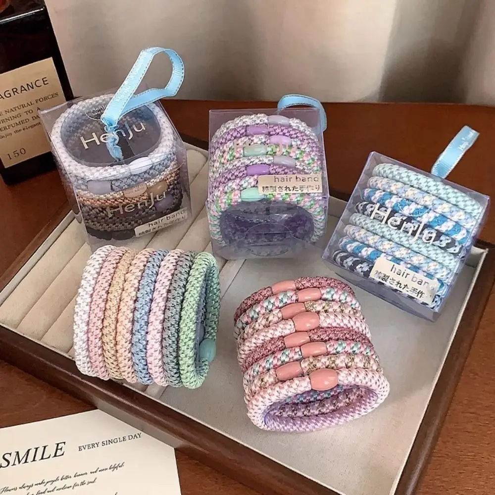 8pcs/Set Hair Tie Basic Hair Rope Set Ponytail Holder Korean Style Rubber Band Cute Hair Ring Hair Accessories
