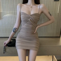 Nightclub Women's New Sle Net Gauze Waist Cinching Slimming Sexy Spicy Girl Sexy Dancing Bodycon Strapl Dr
