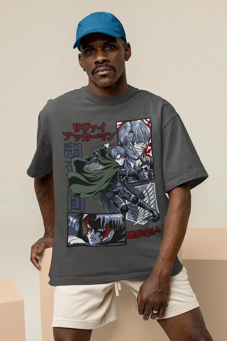 Titan Hunter Unisex T-shirt - Japanese Anime Style, 2000s Manga Influence, Classic Japan Design