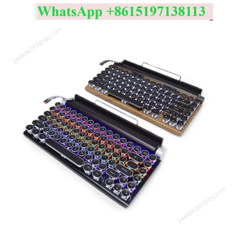 Steam typewriter style dual-mode mechanical keyboard wireless Bluetooth gaming keyboard computer tablet office typing