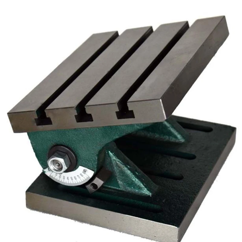 Vertical 90° Rotatable Tilt Worktable 6 Inch  Precision Angle Plate Accessory for Bench Milling Drilling Processing Operation
