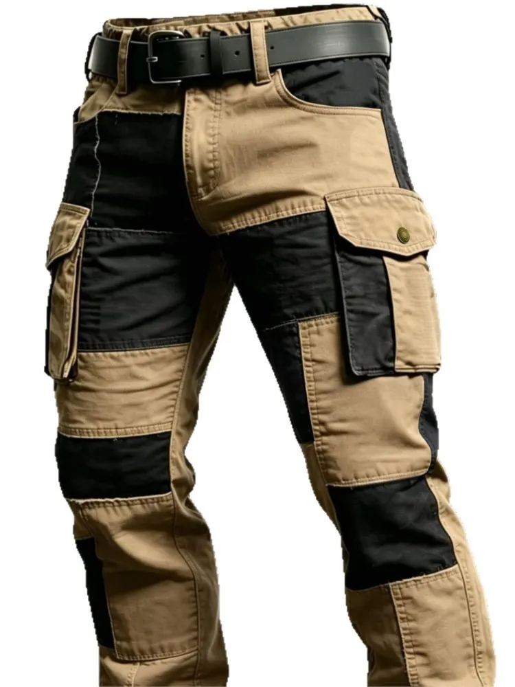 Picture 6: Cotton Men Cargo Pants Khaki Casual Men Tactical Joggers Cargo Multi-Pocket Fashion Black Army Light Trousers Work Wear Workwear