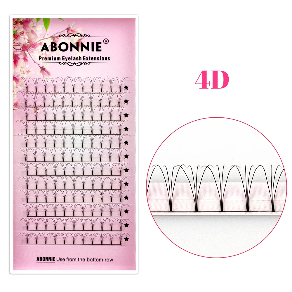 ABONNIE Voorgemaakte Volume Wimperextensions Korte Steel 3D/4D/5D/6D Russische Wimperextensions Mink Wimperextensions Alle Maten Wimpers Tray