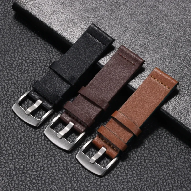 18mm 20mm 22mm 24mm Cowhide Watch Band Quick Release Strap Genuine Leather Watchband Universal Wrist for Omega Watch Accessories