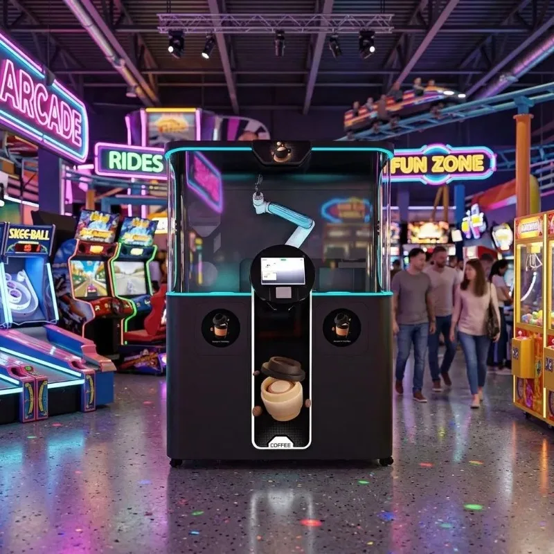 Robot Fresh Ground Coffee Vending Machine with Multiple Languages