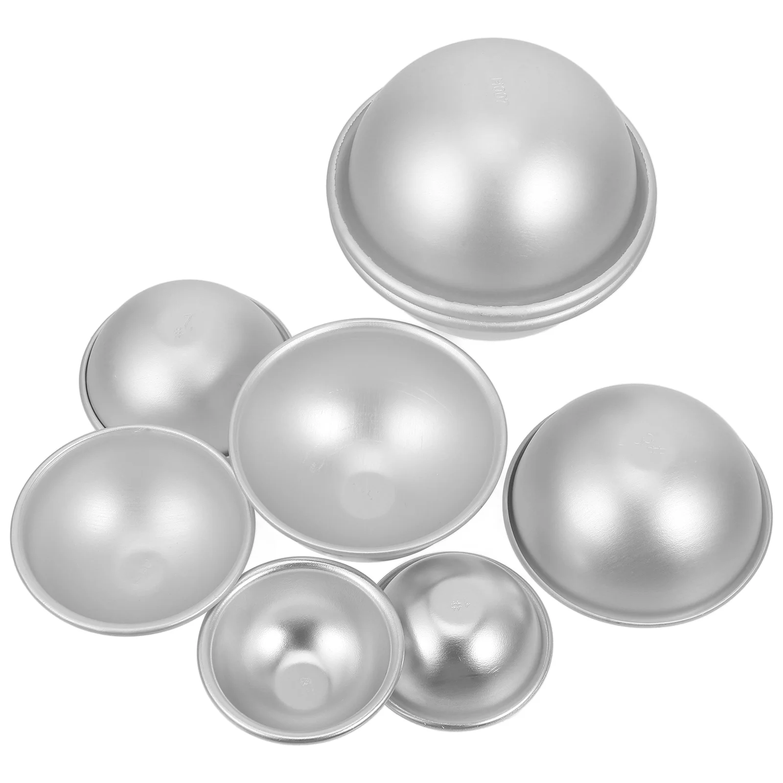 

4 Pairs Bowl Bath Salt Ball Mold Tubs Baking Mold/cake Silver Aluminum Alloy Semicircle