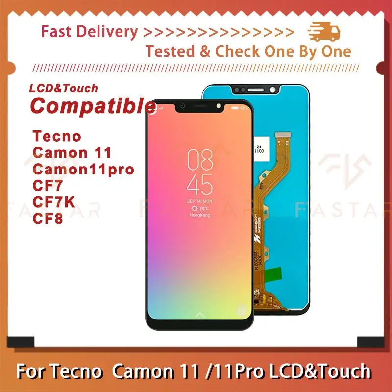 

CF7 6.2"Tested For Tecno Camon11 11 pro lcd CF7 CF7K CF8 LCD Display Touch Digitizer Assembly phone Screen CF7 Camon 11 lcd