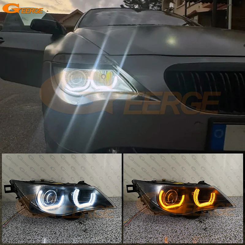 

For BMW E63 E64 M6 2003 2004 2005 2006 2007 2008 2009 2010 Day Light Ultra Bright Crystal DTM M4 Style Led Angel Eyes Halo Rings